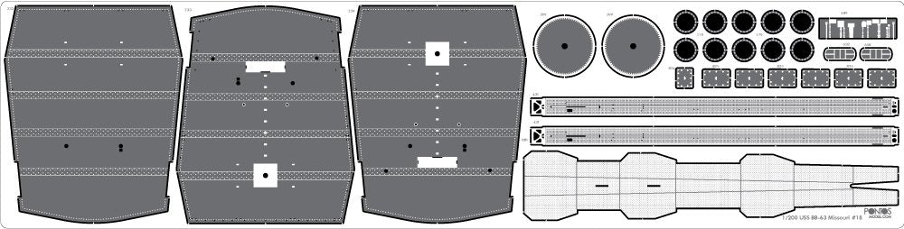 Pontos 23003F1 USS BB-63 Missouri 1945 Detail Up Set (20B Deck Blue stained wooden deck) 1/200 – zdjęcie 24