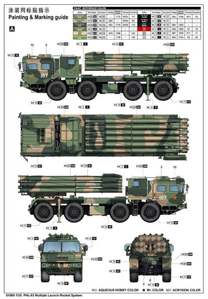 Trumpeter 01069 PHL-03 Multiple Launch Rocket System 1/35 – imagen 3
