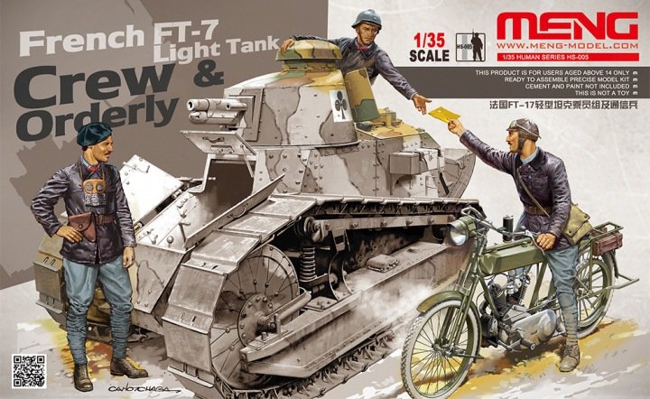 Meng Model HS-005 French FT-7 Light Tank Crew/Orderly 1/35