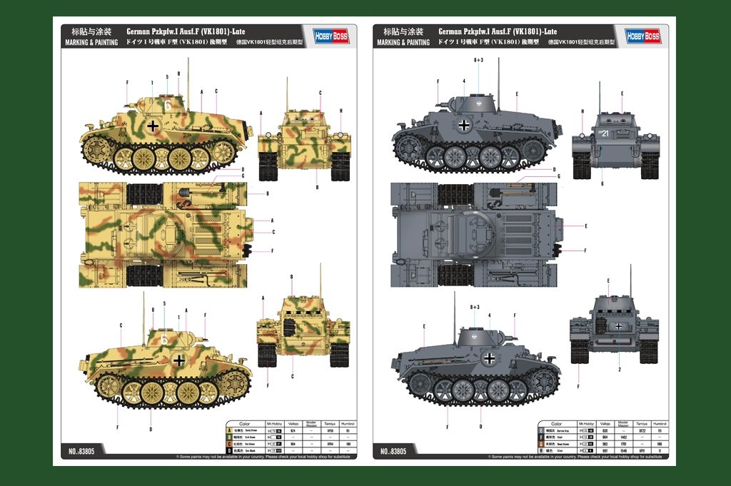 Hobby Boss 83805 Pzkpfw.I Ausf.F allemand (VK18.01) version tardive (1/35)  – image 3