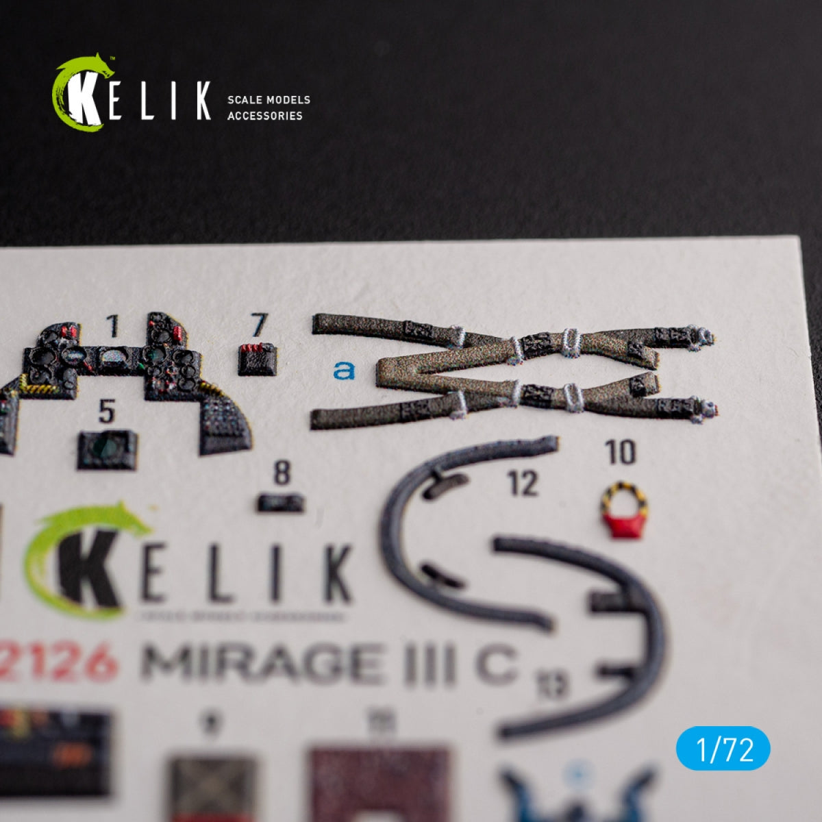 KELIK K72126 MIRAGE III C - interior 3D decals for Modelsvit kit 1/72 – Bild 2