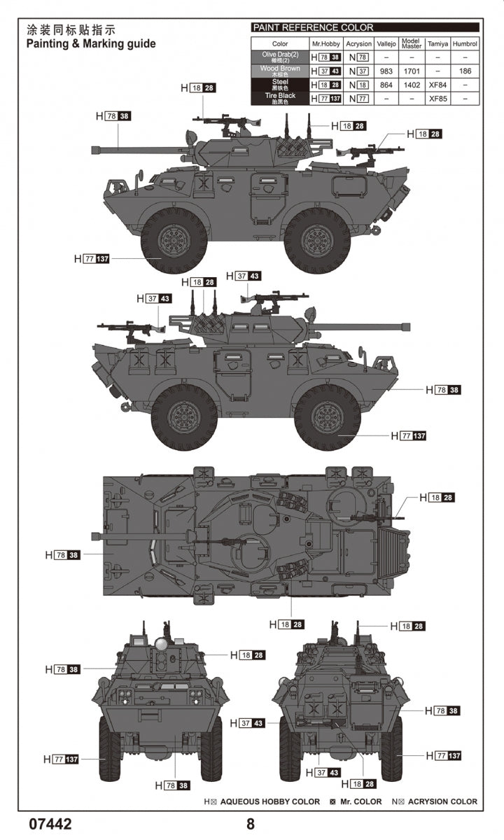 Trumpeter 07442 LAV-150 APC Canon Mecar de 90 mm 1/72 – image 3