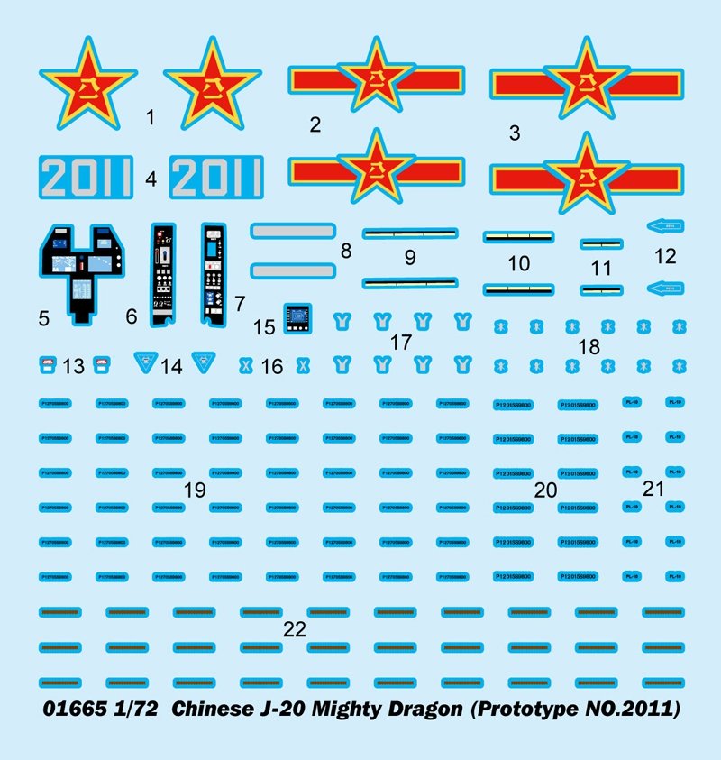 Trumpeter 01665 J-20 Mighty Dragon chinois 1/72 – image 10