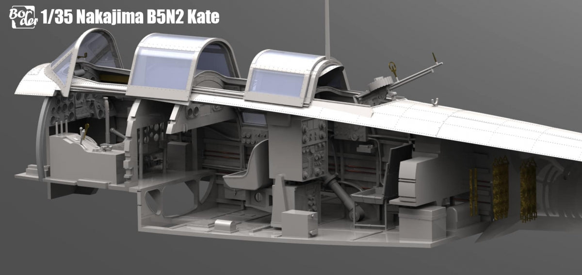 Border Model BF-005 Nakajima B5N2 Type 97 Carrier Attack Bomber &amp;quot;Kate&amp;quot; w/ Full interior 1/35 – immagine 14