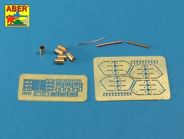 Aber R-34 Smoke Discharges for German Tanks like Tiger I, Panther A/D, Panzer IIIL, Panzer IVG, Luchs, Puma 1/35