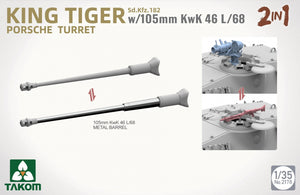 Takom 2178 Sd.Kfz.182 King Tiger Porsche Turret With 105mm KwK 46L/68 - 2 In 1 1/35 – immagine 4