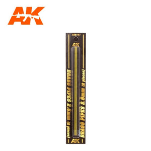 AK Interactive AK9121 BRASS PIPES 2.6MM Ø. 2 UNITS – immagine 2