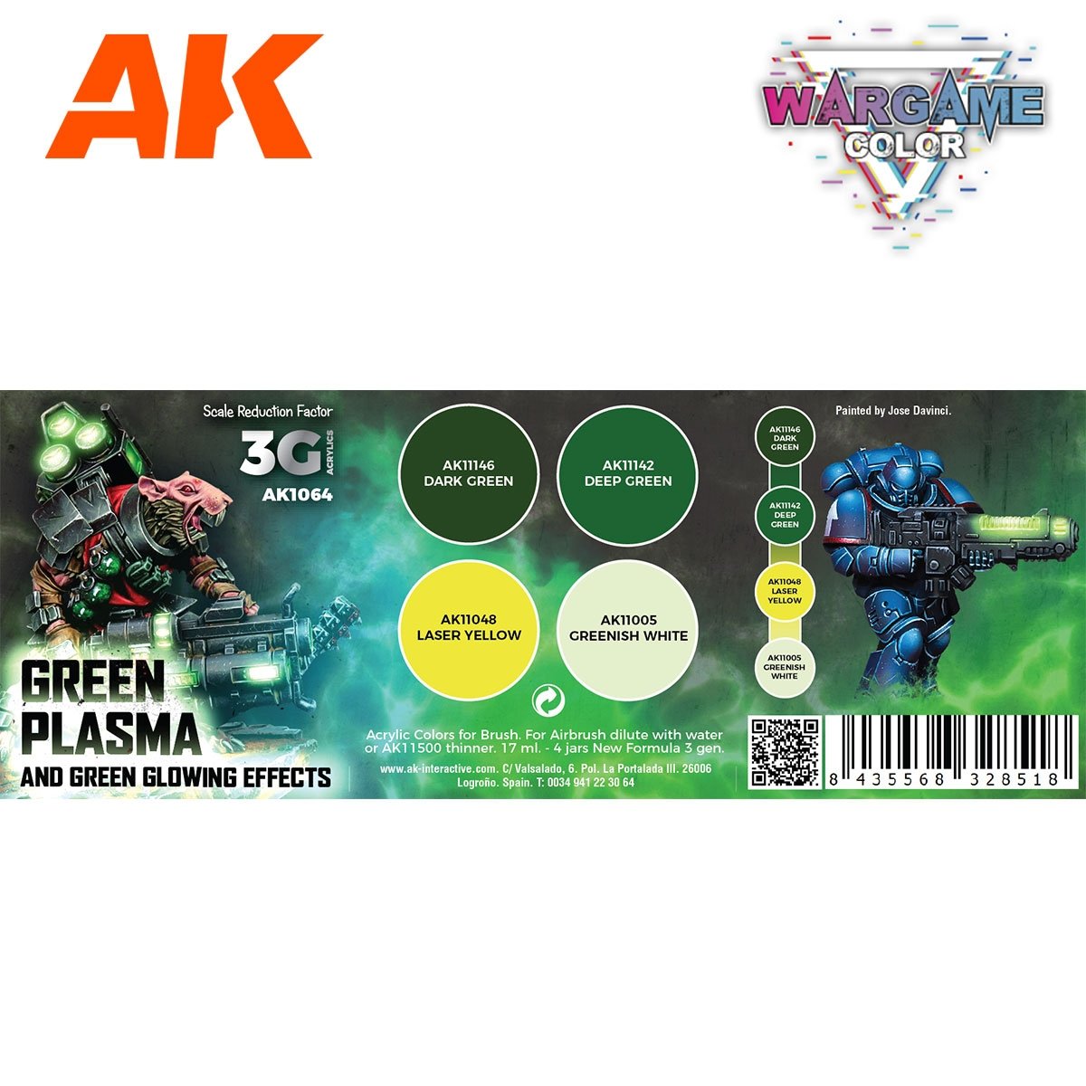 AK Interactive AK1064 WARGAME COLOR SET. GREEN PLASMA AND GLOWING EFFECTS. 4x17 ml – zdjęcie 2