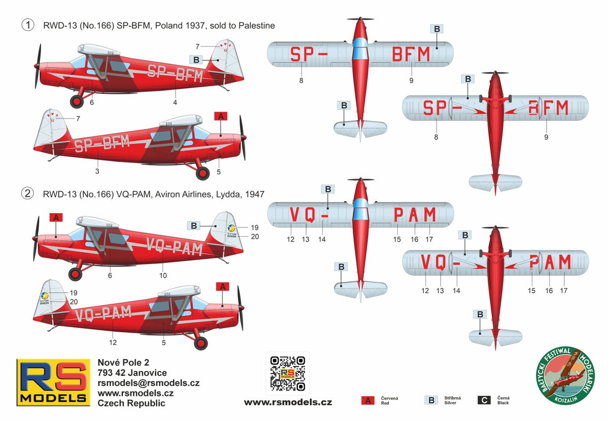 RS Models 94099 RWD-13ST Polish Touring Plane 1/72 – immagine 2