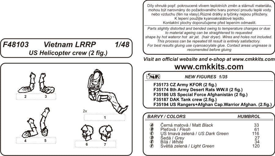 CMK F48103 Vietnam LRRP US Helicopter crew (2 figures) 1/48 – zdjęcie 3