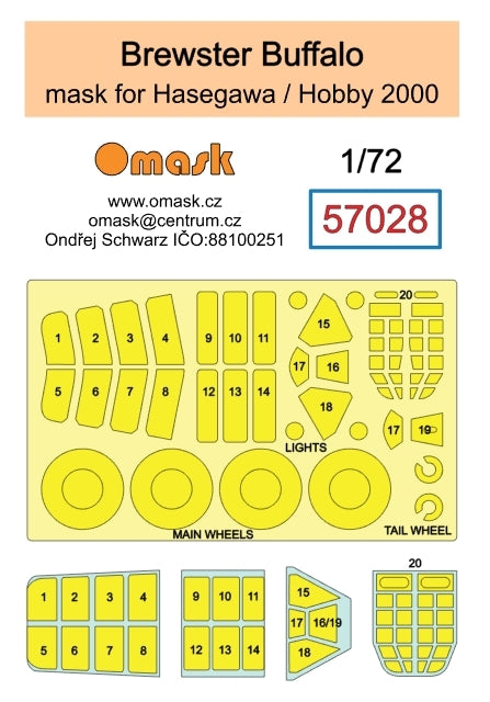 Omask 57028 Brewster Buffalo mask (for Hasegawa / Hobby 2000) 1/72 – immagine 2