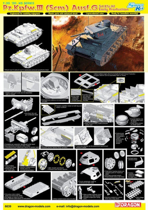 Dragon 6639 Pz.Kpfw.III (5cm) Ausf.G, Sd.Kfz.141, Early Production 1/35 – immagine 4