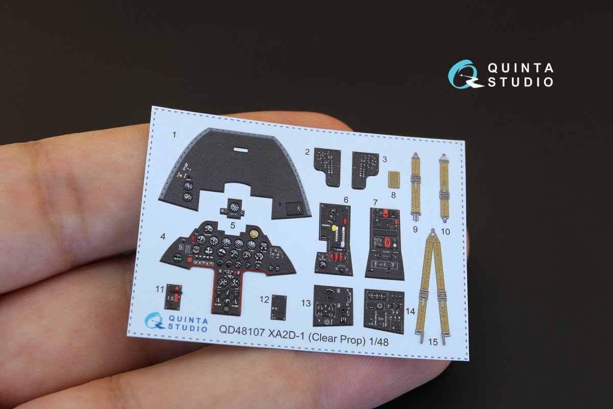 Intérieur imprimé en 3D et coloré sur papier décalcomanie Quinta Studio QD48107 XA2D-1 (pour kit d&amp;#39;hélices transparentes) 1/48 – image 2
