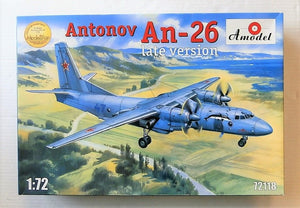 Maquette A-Model 72118 Antonov AN-26 Version tardive Avion cargo militaire russe 1/72