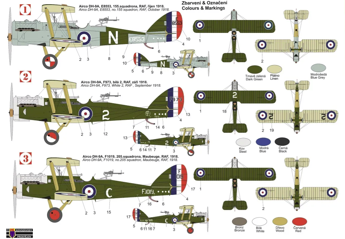 Kovozavody Prostejov KPM0310 Airco DH-9A „At war“ 1/72 – immagine 2