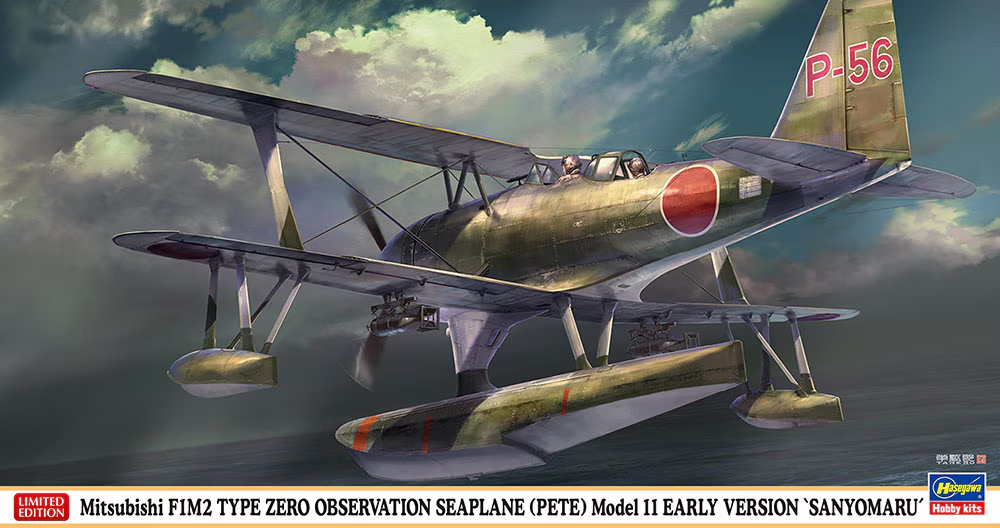 Hasegawa 07538 Mitsubishi F1M2 Type Zero Hydravion d'observation (Pete) Modèle 11 Version initiale 'Sanyomaru' 1/48