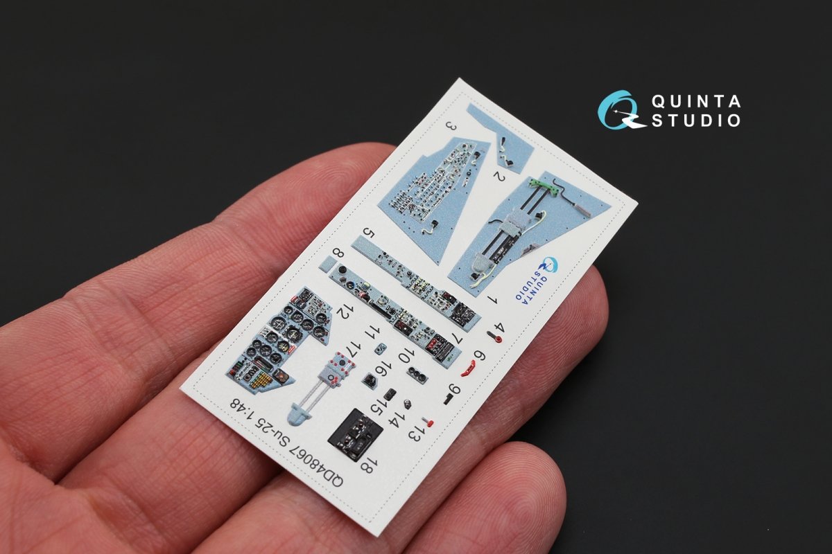 Quinta Studio QD48067 Su-25 3D-Printed &amp;amp; colored Interior on decal paper (for KP kit) 1/48 – image 4