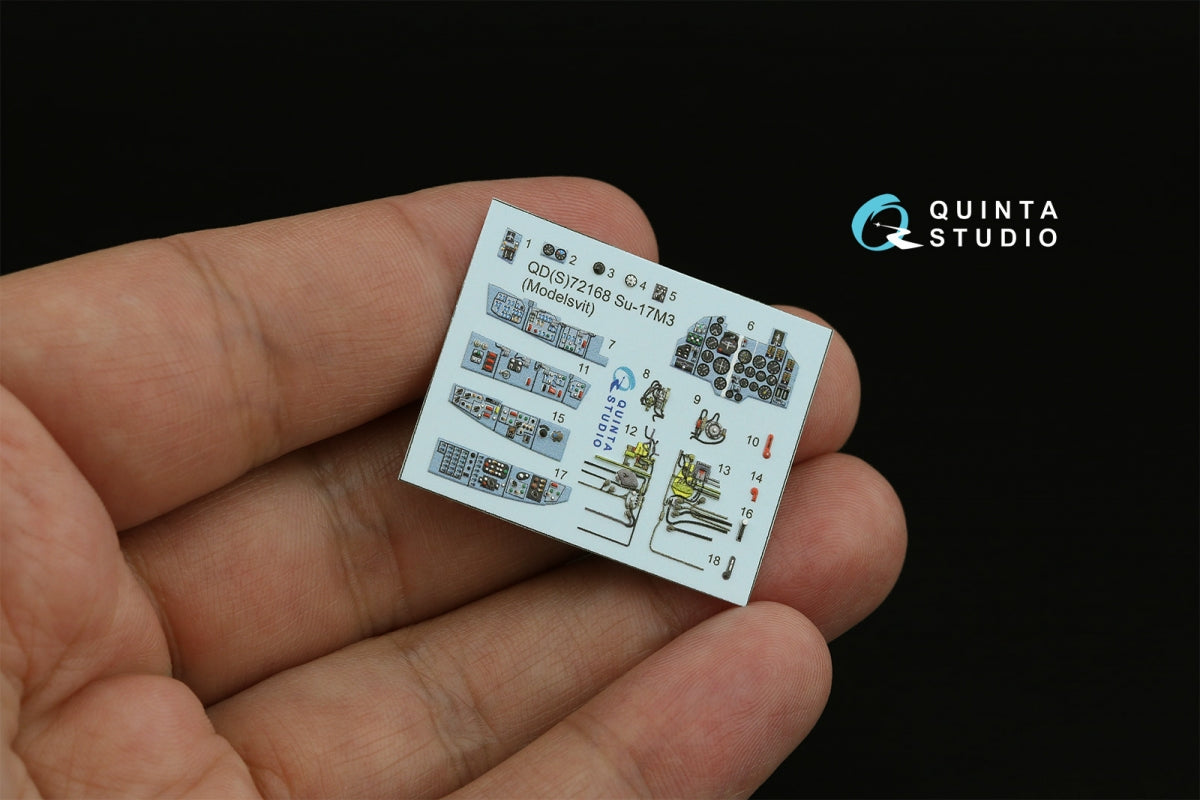 Quinta Studio QDS-72168 Su-17M3 3D-Printed coloured Interior on decal paper (Modelsvit) (small version) 1/72 – immagine 3
