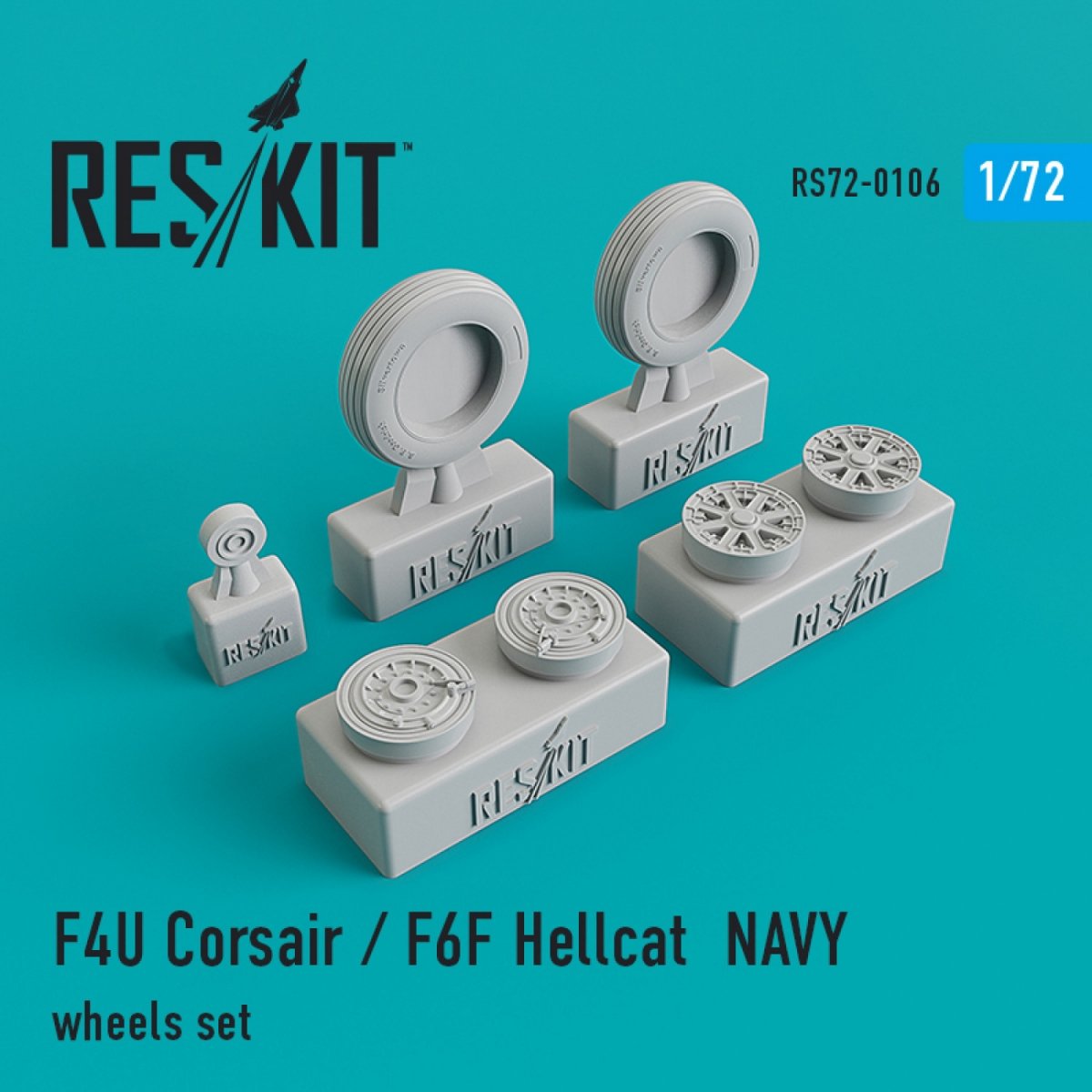 RESKIT RS72-0106 F4U &amp;quot;CORSAIR&amp;quot;/F6F &amp;quot;HELLCAT&amp;quot; NAVY WHEELS SET 1/72