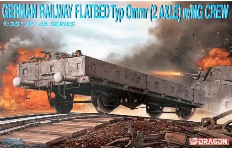 Dragon 6085 German Railway Flatbed Type Ommr (2 Axle) w/MG Crew 1/35
