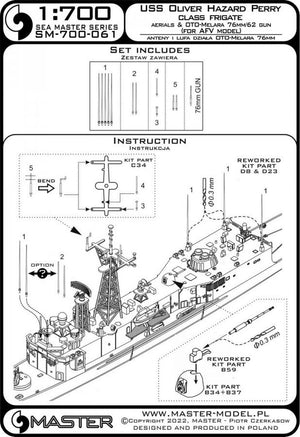 Frégates de classe USS Oliver Hazard Perry Master SM-700-061 - antennes et canon OTO-Melara 76 mm/62 (pour modèle AFV et autres) – image 4