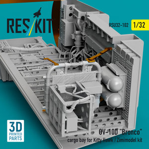 RESKIT RSU32-0102 OV-10D &amp;quot;Bronco&amp;quot; cargo bay for Kitty Hawk/Zimimodel kit (3D Printed) 1/32 – immagine 3