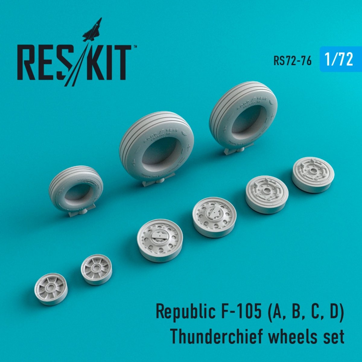 RESKIT RS72-0076 F-105 (A,B,C,D) &amp;quot;THUNDERCHIEF&amp;quot; WHEELS SET 1/72