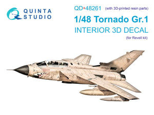 Quinta Studio QD+48261 Tornado GR.1 3D-Printed &amp;amp; coloured Interior on decal paper (Revell) (with 3D-printed resin parts) 1/48
