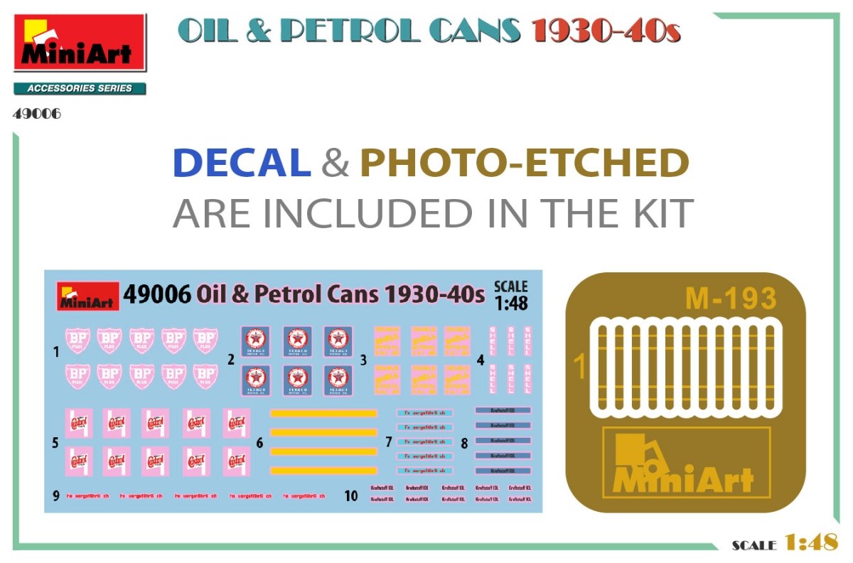 MiniArt 49006 OIL &amp;amp; PETROL CANS 1930-40s 1/48 – immagine 2