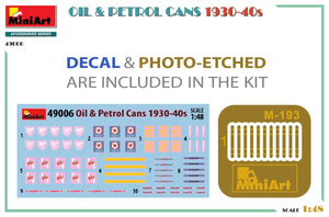 MiniArt 49006 OIL &amp;amp; PETROL CANS 1930-40s 1/48 – immagine 2