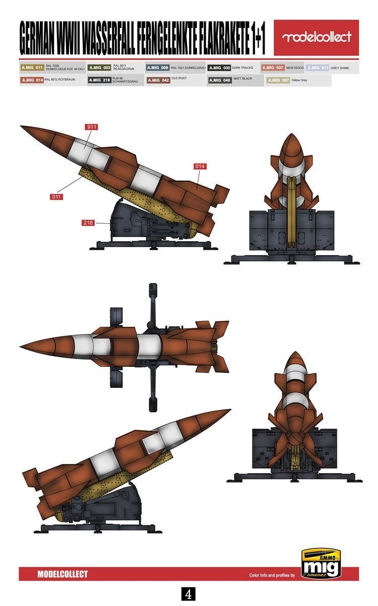 Modelcollect UA72141 German WWII Wasserfall Ferngelenkte Flakrakete 1+1 pack 1/72 – zdjęcie 2