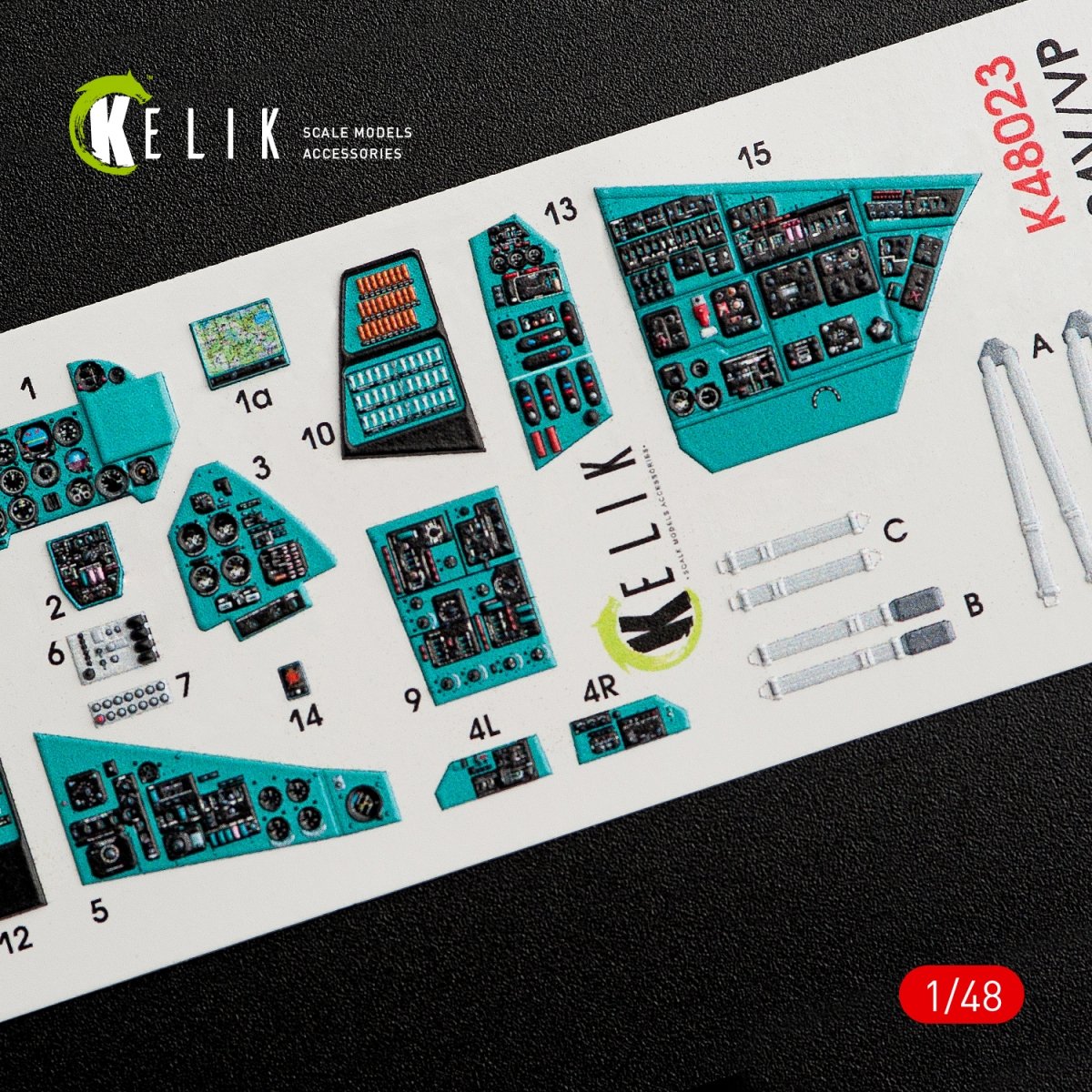 KELIK K48023 MI-24V INTERIOR 3D DECALS FOR ZVEZDA KIT 1/48 – zdjęcie 2