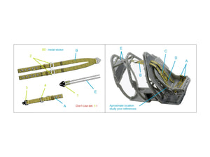 Quinta Studio QR+32045 British Fighter Seatbelts, pre-war/early WWII (with metal buckles) (All kits) 1/32 – immagine 2
