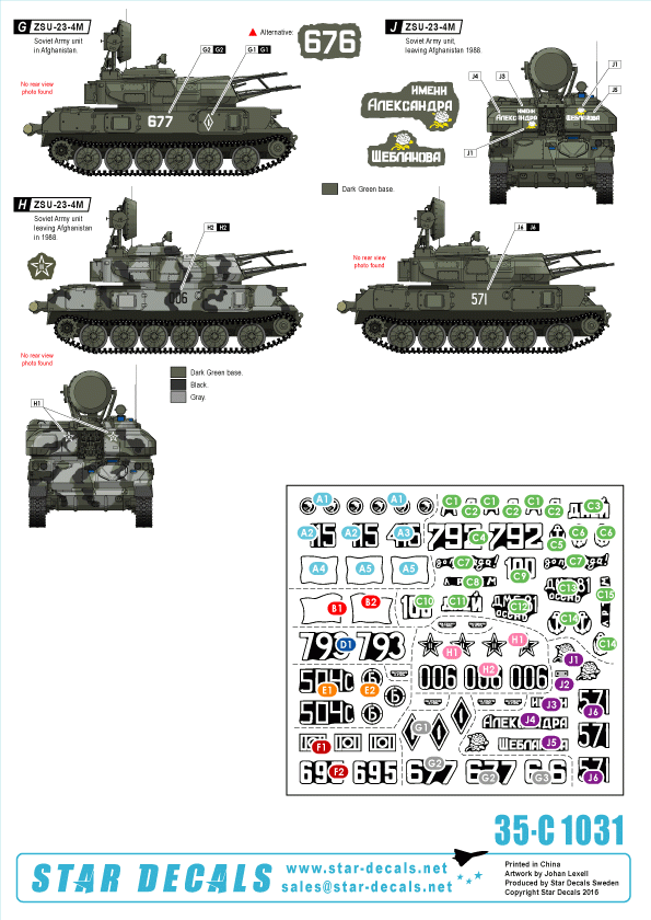 Star Decals 35-C1031 ZSU-23-4 1/35 – zdjęcie 3