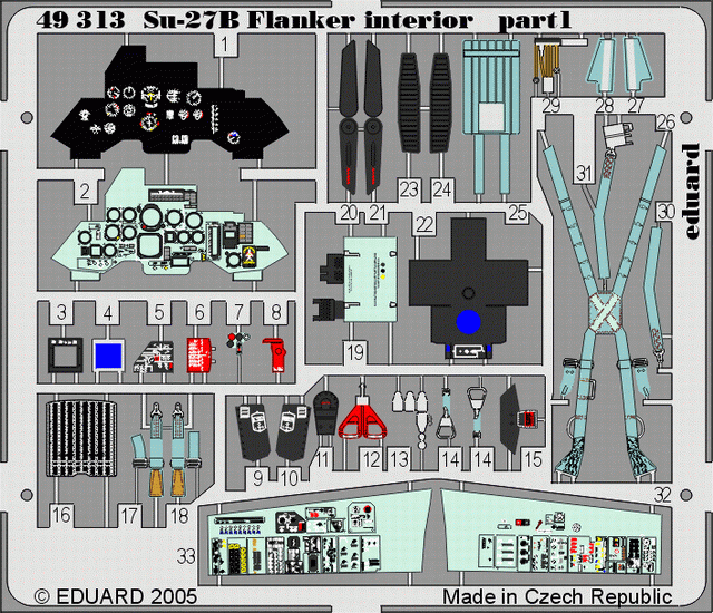 Eduard 49313 Su-27 Flanker B interior 1/48 Academy