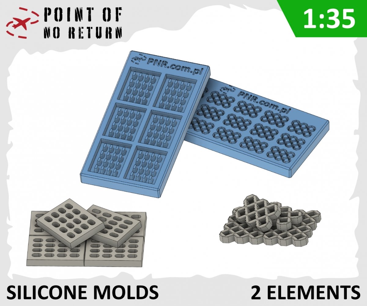 Moules en silicone Point of no Return 3522025. Plaque Yomb et ajourée 1/35
