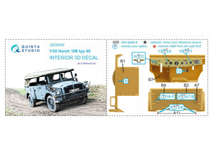 Quinta Studio QD35056 Horch 108 typ 40 3D-Printed &amp;amp; coloured Interior on decal paper ( ICM ) 1/35 – zdjęcie 2
