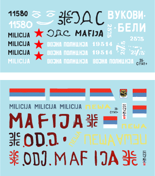Star Decals 35-C1141 Serbian (SVK and VRS) T-34/85M, M60 PB, BRDM-2 and TAM 110 truck 1/35 – zdjęcie 3
