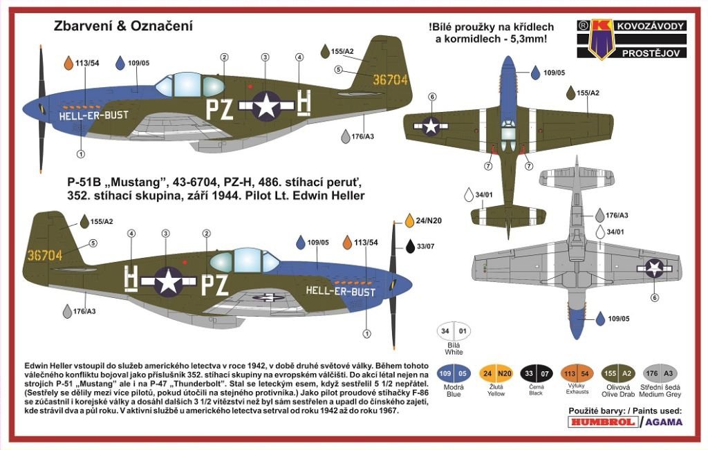 Kovozavody Prostejov CLK0003 P-51B MUSTANG 1/72 – zdjęcie 2