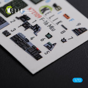 KELIK K72109 F-16 MLU interior 3D decals for Revell kit 1/72 – immagine 3