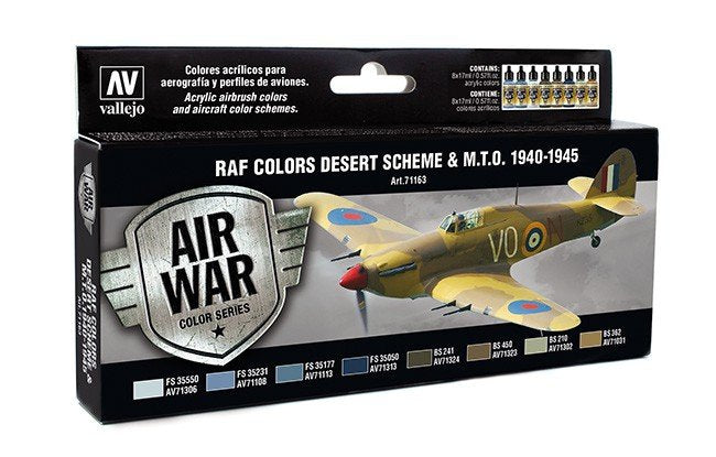 Vallejo 71163 Couleurs RAF Schéma désertique &amp; MTO 1940-1945 8x17 ml.
