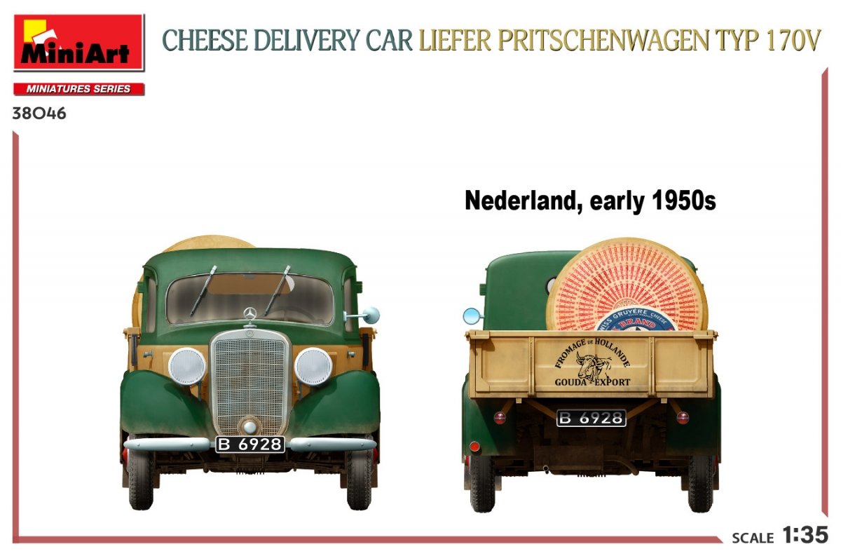 MiniArt 38046 CHEESE DELIVERY CAR LIEFER PRITSCHENWAGEN TYP 170V 1/35 – immagine 8