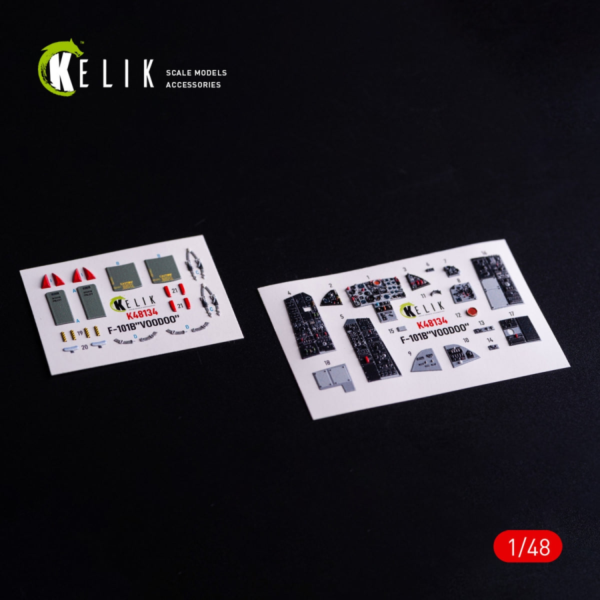 Kelik K48134 F-101B VooDoo - interior 3D decals for Zimi Model/KittyHawk kit 1/48
