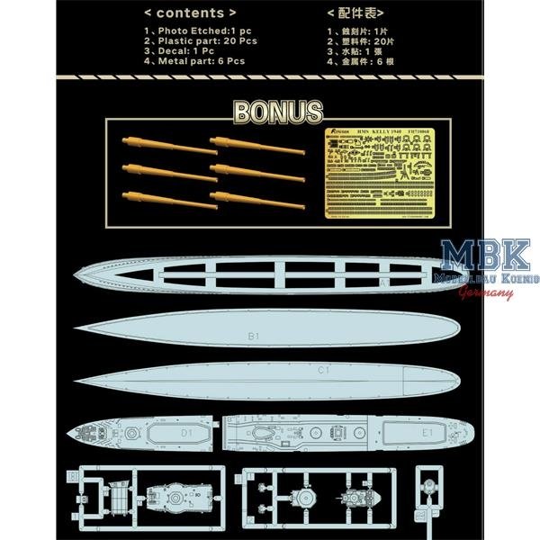 FlyHawk Model FH1119S HMS Kelly 1940 Deluxe Edition 1/700 – immagine 2