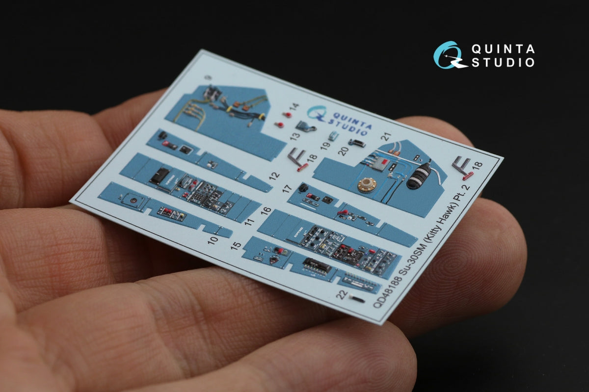 Quinta Studio QD48188 Su-30SM 3D-Printed coloured Interior on decal paper (for KittyHawk kit) 1/48 – Bild 6