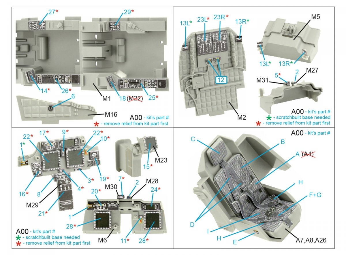 Quinta Studio QD35099 AH-64E 3D-Printed &amp;amp; coloured Interior on decal paper (Takom) 1/35 – immagine 2