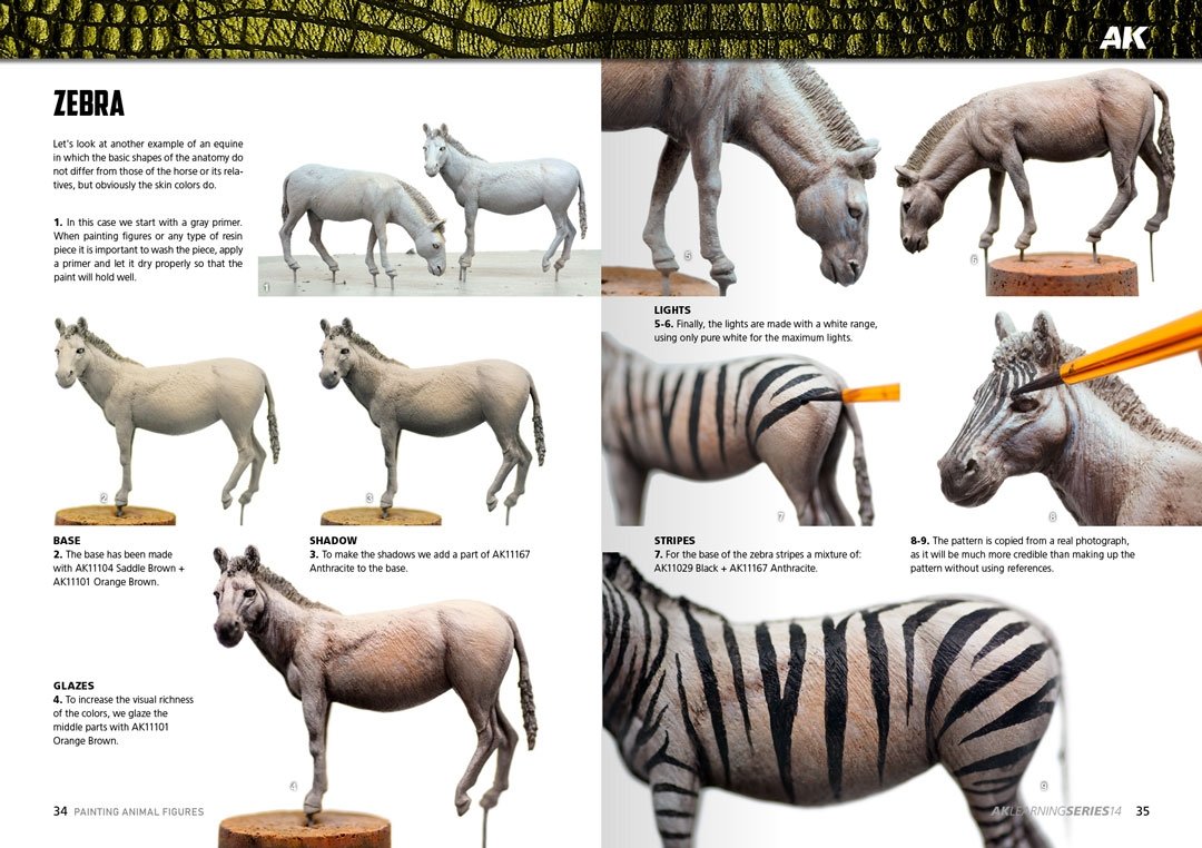 AK Interactive AK518 AK LEARNING 14: PAINTING ANIMAL FIGURES English – immagine 7