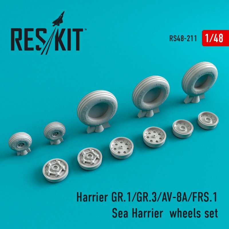 RESKIT RS48-0211 Harrier GR.1/GR.3/AV-8A/FRS.1/Sea Harrier jeu de roues 1/48 