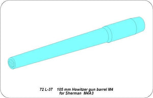 Aber 72L-37 Lufa 105mm haubica M4 do czołgu Sherman M4A3 / U.S. 105mm Howitzer M4 tank Barrel for M4A3 1/72 – immagine 6