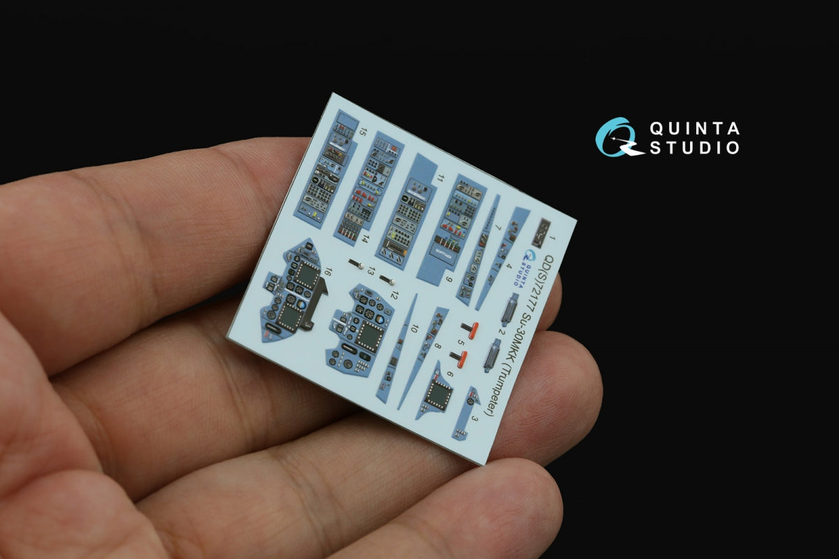 Quinta Studio QD+72177 Su-30MKK 3D-Printed &amp;amp; coloured Interior on decal paper (Trumpeter) (with 3D-printed resin part) 1/72 – immagine 9